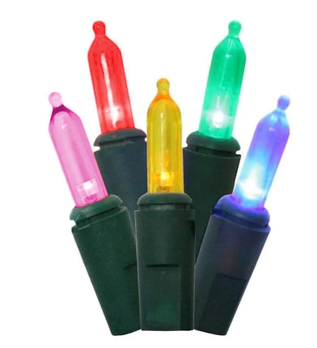 Mini luces LED tradicionales con brillo cálido de 50 litros, multicolor