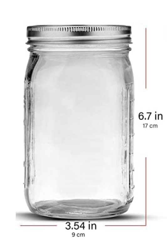 Bedoo Mason Jars 32 oz, Quart Mason Jar With Wide Mouth Lid, Glass Jar for Canning, Food Storage, Meal Prep, Overnight Oats, Fermenting, Pickling, DIY Projects