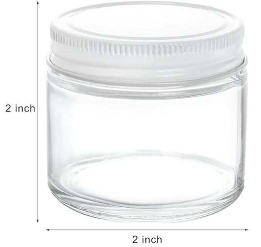 TOPZEA Small Glass Jar with Lid, 2 Oz Round Clear Straight Sided Canning Jars Spice Jars Mason Jars Food Container for Cream, Lotions, Ointments, Herbs, Spices and Wedding Favor