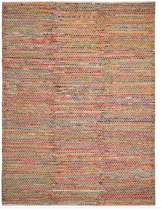 SAFAVIEH Cape Cod Sheridan Colorful Braided Area Rug, 8' x 10', Natural/Multi