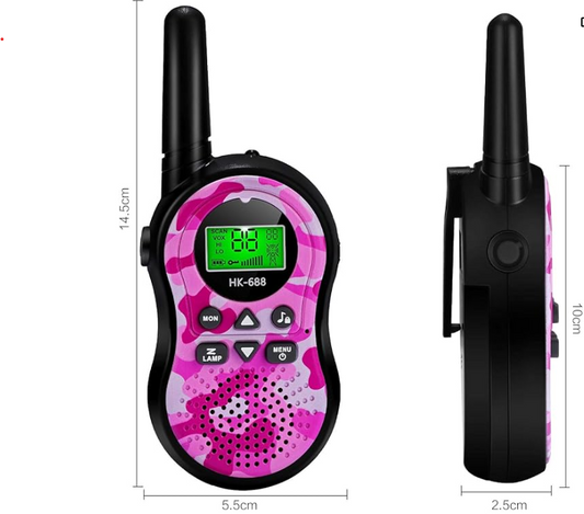 Travel HK-688 SeaMeng Walkie Talkies 2 Way Radio 22 Channels, for travel, Outdoor, Camping - Pink & Blue (Blue)