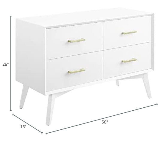 Classic Brands Canton 4 Drawer Wood Dresser - White