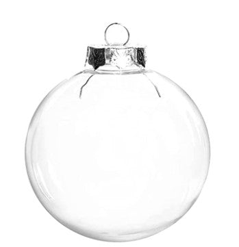 DIY Clear Plastic Fillable Balls Ornament,Removable Top Clear Hanging Ball ,2.36Inch Christmas Ornaments Balls for Halloween, Christmas , Birthday, Wedding ,Party,XmasDecorm,DIY Crafts(60mm)