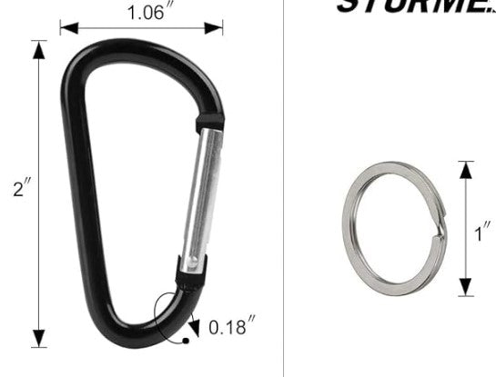 2" Aluminum D Ring Carabiners Clip