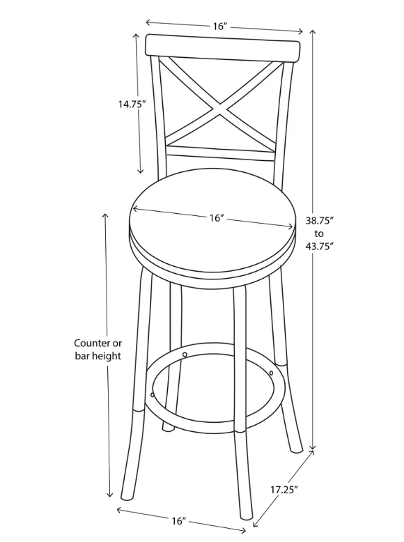 Karson Adjustable Height X Barstool - Holli Furniture