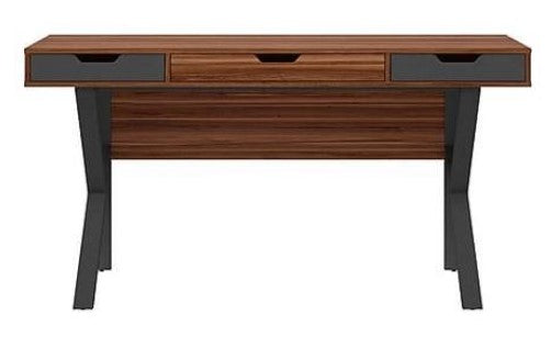 Whalen Stirling 60"W Table, Natural Walnut/Charcoal Gray