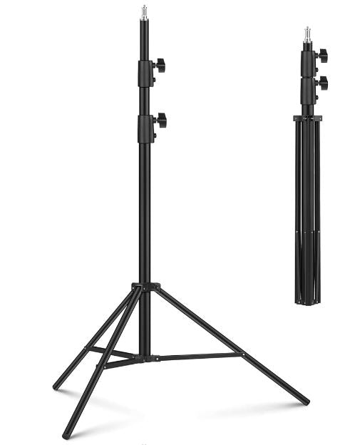 Soporte de luz para fotografía de 9,2 pies/110'', Sdfghj Soporte de luz resistente Trípode de aleación de aluminio con resorte acolchado para luces de anillo, luz estroboscópica, reflectores, softboxes, paraguas, flashes Speedlite, 280 cm