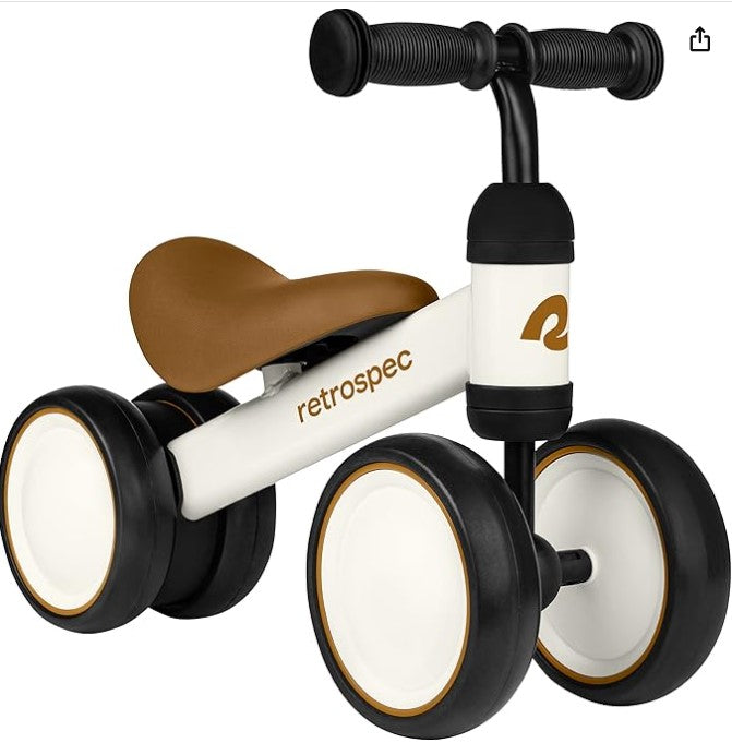 Retrospec Cricket Baby Walker 4-Wheel Balance Bike for Ages 12-24 Months Toddlers | First Birthday Gift - Toddler Bicycle Toy for 1 Year Old’s - Ride On Toys for Boys & Girls