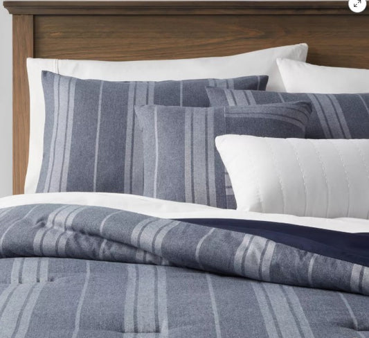 5pc Reversible Heathered Herringbone Stripe Comforter Set - Threshold™