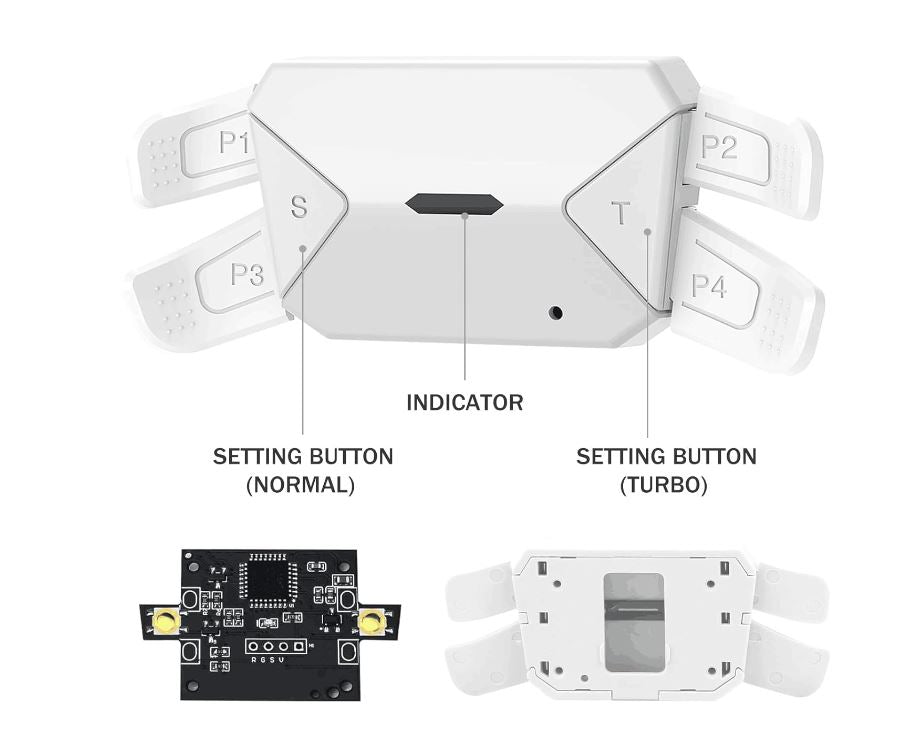 TOMSIN Programmable Remap White Back Paddles Kit for PS5 Controller BDM 030&BDM 040, 4 Upgrade Back Button Attachment for PS5 Controller(Model 030&040)