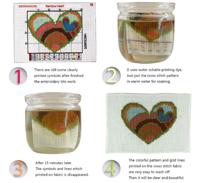 Dimensean Stamped Cross Stitch Kits Full Range of Embroidery Patterns Starter Kits for Beginners Adult or Kids DIY Cross Stitches Needlepoint Kits 11CT-Van Gogh Lunch Break 16.5x19.7 inch