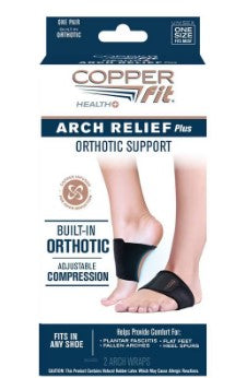 Copper Fit Arch Relief Plus with Orthotic Support - Black