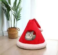 Christmas Hat Cat Tent House