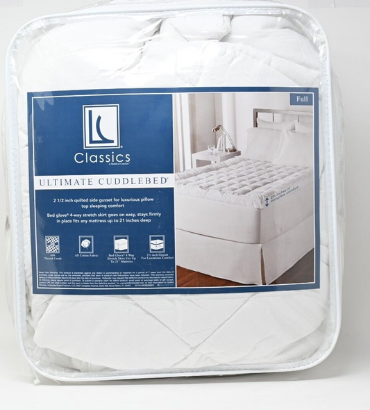 Live Comfortably Classics Cuddlebed Mattress Topper Full Size