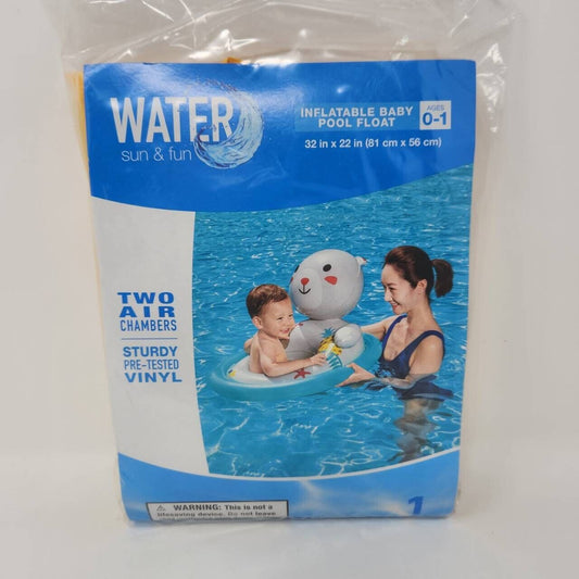 Water Sun & Fun Inflatable Baby Pool Float - Teddy Bear, 32 X 22 in. 0-1 Years