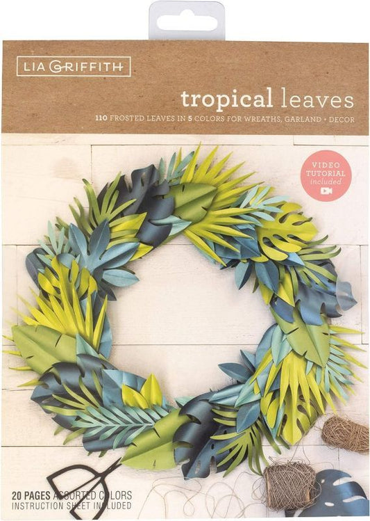 Lia Griffith Frosted Paper Tropical Leaves, 8.5" X 11"