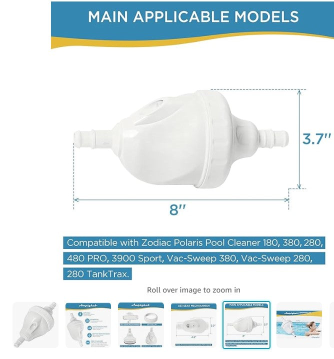 Upgraded G52 Backup Valve Replacement Kit for Polaris Pool Cleaner, Compatible with Polaris 180,280,380,480,3900 Pool Cleaner, The Valve Body has Been Reinforced, Longer Life Than Zodiac G52