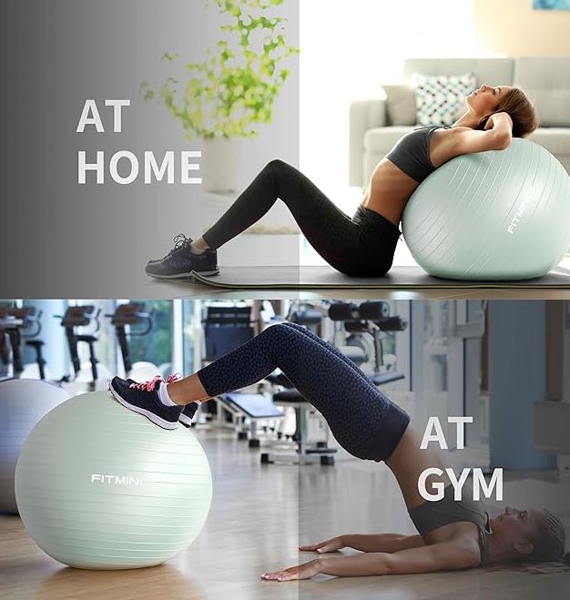 Extra Thick Exercise Ball Yoga Ball for Workout Pregnancy Stability,Anti-Burst and Slip Resistant Swiss Ball with Pump for Yoga, Pilates, Fitness,Birthing,Physical Therapy